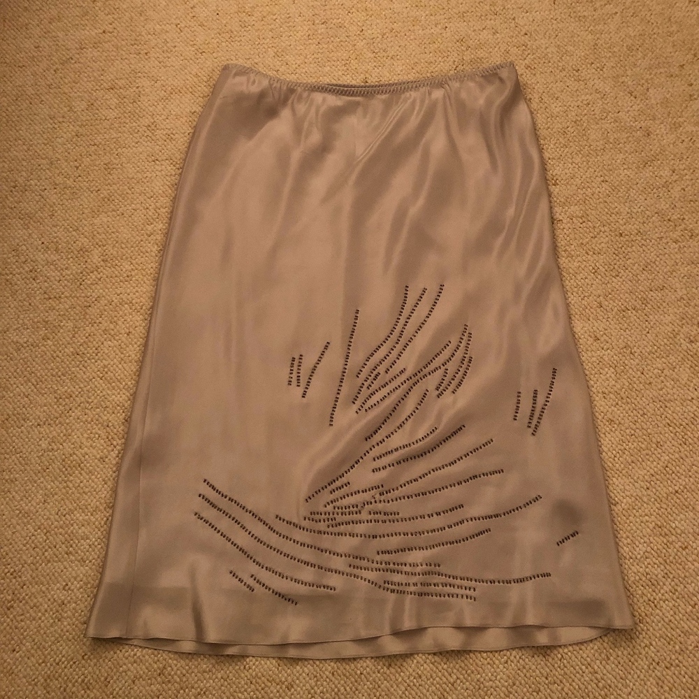 silvery banana republic slip skirt with beading 14